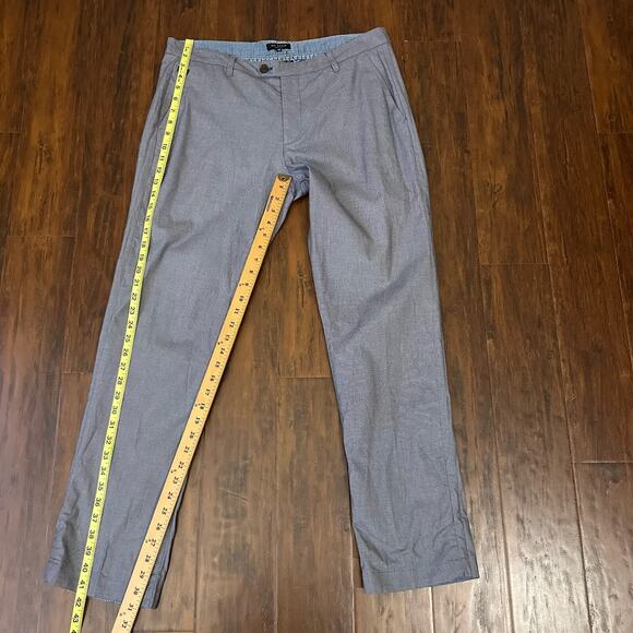 TED BAKER LONDON Pants Gray Straight Leg Cotton Stretch Preppy Office - Picture 12 of 13